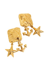 Vintage Marie Claire Paris Nautical Charm Earrings close @ Recess LA