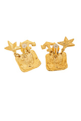 Vintage Marie Claire Paris Nautical Charm Earrings backs open @ Recess LA