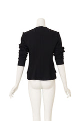 Cutout Coin Button Jacket by YSL on mannequin back @ Recess LA