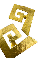 Vintage Hervé Van Der Straeten Greek Key Earrings detail @recess la