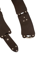Geo Suede & Leather Panel Belt inside ends @ Recess LA