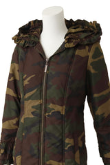 camo Puffer Coat by Moschino on mannequin close @ Recess LA