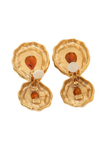 Vintage Guy Laroche Amber Marbled Teardrop Earrings backs open @ Recess LA