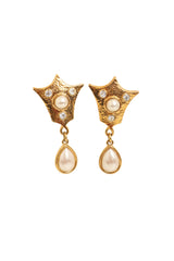 Pearl Drop Crown Earrings