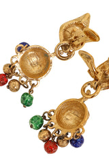 Vintage Guy Laroche Eclectic Orb Bead Charm Earrings signatures @ Recess LA