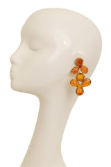 Vintage Guy Laroche Orange Abstract Resin Drop Earrings on mannequin @ Recess LA