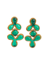 Vintage Guy Laroche Green Abstract Resin Drop Earrings @ Recess LA