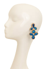 Vintage Guy Laroche Blue Abstract Resin Drop Earrings on mannequin @ Recess LA