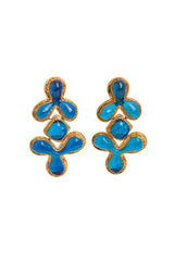Vintage Guy Laroche Blue Abstract Resin Drop Earrings @ Recess LA