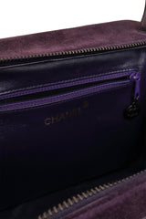 Vintage Chanel Suede CC Handle Box Bag logo @ Recess LA