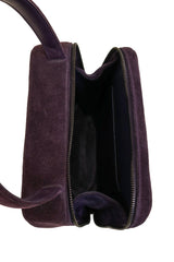 Vintage Chanel Suede CC Handle Box Bag inside @ Recess LA