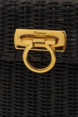 Salvatore Ferragamo Top Handle Wicker Basket Bag clasp @ Recess LA