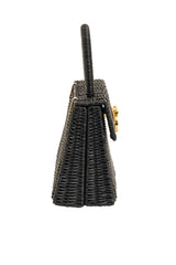 Salvatore Ferragamo Top Handle Wicker Basket Bag side @ Recess LA