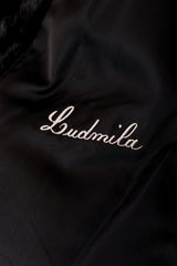 Fur Cocoon Coat by Furrari 'Ludmila' embroidery @ Recess LA