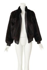 reversible leather fur jacket fur unzipped @ Recess LA