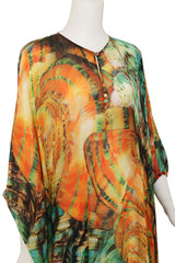 Shell Print Silk Caftan Dress mannequin front close up @Recess LA