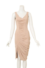 Vintage Galliano for Dior Ruche Draped Cocktail Dress on mannequin @ Recess LA