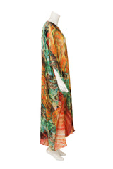 Shell Print Silk Caftan Dress mannequin side @Recess LA