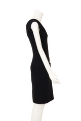 Vintage Galliano for Christian Dior Wool Envelope Pocket V-Neck Dress on mannequin side @ Recess LA