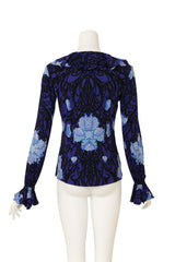 Emilio Pucci Long Sleeve Floral Print Top mannequin back view @Recess LA