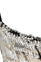 Vintage Saint Laurent off the shoulder sequin mini dress missing sequins 2 @ Recess LA