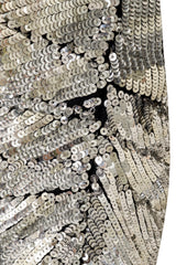 Vintage Saint Laurent off the shoulder sequin mini dress missing sequins 3 @ Recess LA