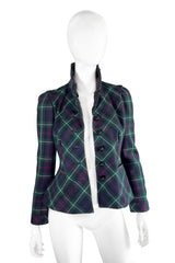 Louis Vuitton 2004 F/W Tartan Plaid Wool Jacket front on mannequin open @recess la