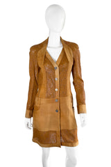 Christian Dior 2006 S/S Perforated Lace Leather Jacket front on mannequin @recess la