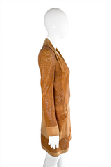 Christian Dior 2006 S/S Perforated Lace Leather Jacket side on mannequin @recess la