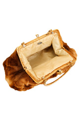 Vintage Clara Kasavinas Snake Handle Mink Handbag inside @ Recess LA