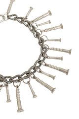 Silver Screw Fringe Collar Necklace close @ Recess LA
