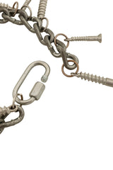Silver Screw Fringe Collar Necklace clasp open @ Recess LA