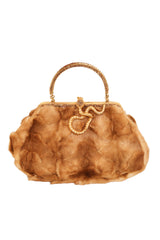 Vintage Clara Kasavinas Snake Handle Mink Handbag @ Recess LA