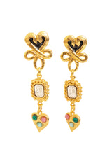 Ribbon Heart Drop Earrings by Hanna Bernhard @ Recess LA