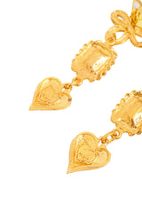 Ribbon Heart Drop Earrings by Hanna Bernhard heart backs @ Recess LA