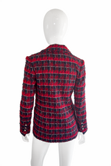 Chanel Plaid Bouclé Jacket back on mannequin @recess la