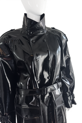 Saint Laurent Oversized Vinyl Trench Coat detain on mannequin @recess la