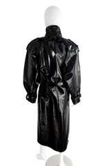 Saint Laurent Oversized Vinyl Trench Coat back on mannequin @recess la