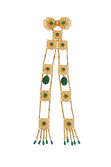 Long Filigree Fringe Cabochon Brooch @ Recess LA