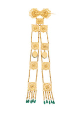 Long Filigree Fringe Cabochon Brooch back @ Recess LA