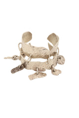 Fine Silver Artisan Hammered Charm Cuff @ Recess LA