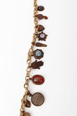 Charm chain necklace hand dog and multi bronze charms @ Recess LA