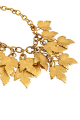 Vintage Alexis Kirk Golden Leaf Charm Necklace close up @ Recess LA