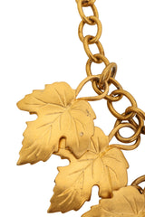 Vintage Alexis Kirk Golden Leaf Charm Necklace tarnish 1 @ Recess LA