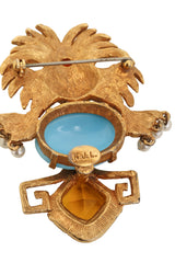 Vintage Kenneth Jay Lane Aztec Warrior Brooch signature @ Recess LA