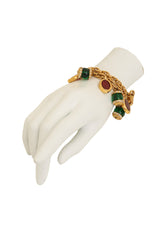 Vintage Chanel Gripoix Double Chain Lantern Charm Bracelet on mannequin @ Recess LA