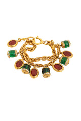 Vintage Chanel Gripoix Double Chain Lantern Charm Bracelet @ Recess LA