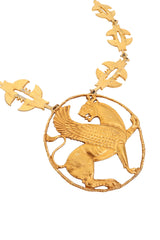 Large Griffin Medallion Necklace pendant close @ Recess LA