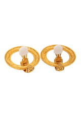 Vintage Chanel Quilted Door Knocker Hoops open back @ Recess LA