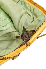 Vintage Whiting & Davis Ribbed Frame Tulip Mesh Bag lining damage @ Recess LA